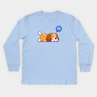 Cute dog sleeping Kids Long Sleeve T-Shirt